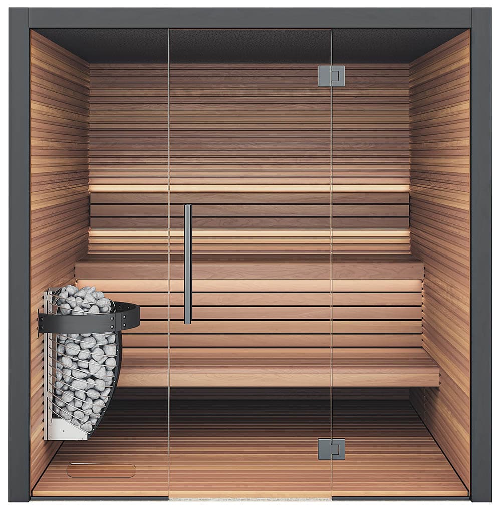 Elena Indoor Sauna with Harvia Spirit Electric Sauna Heater