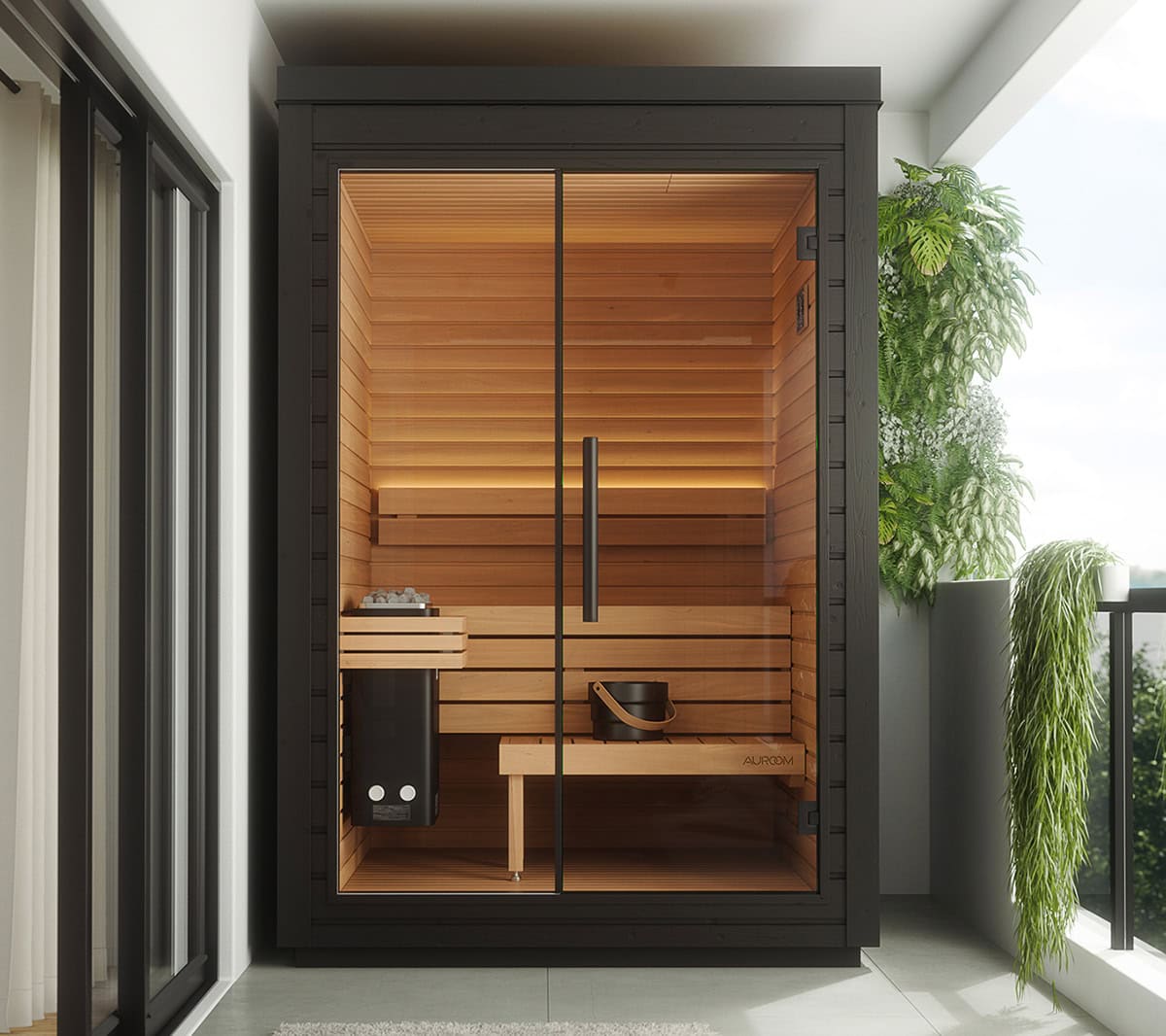 Mira Outdoor Sauna - Black - Small