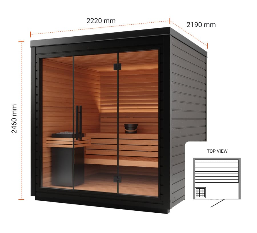 Mira Sauna Large - Dimensions