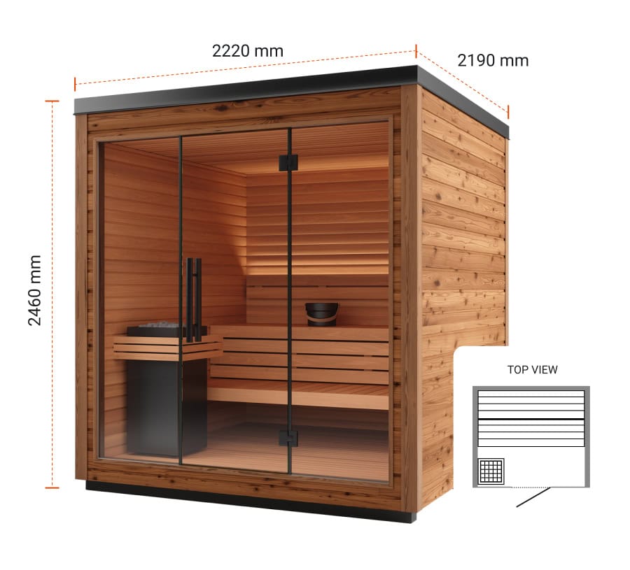 Mira Sauna Natural Large - Dimensions