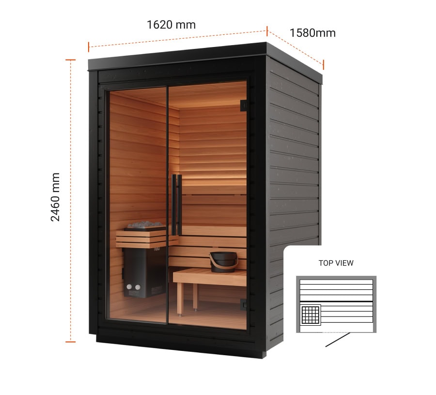 Mira Sauna Small - Dimensions